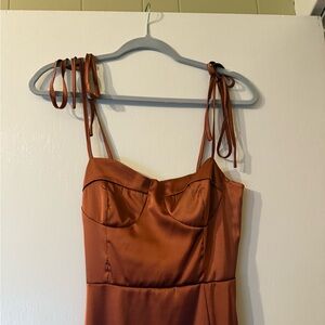 Copper Satin Dress